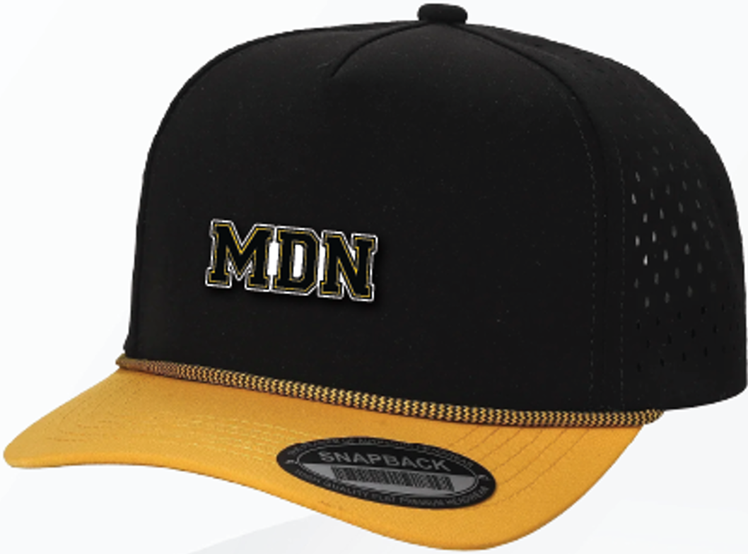 Marcos De Niza - MDN Logo Black with Gold Bill and Gold Rope