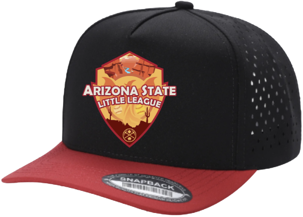 AZ Little League Logo Hat Black with Red Bill