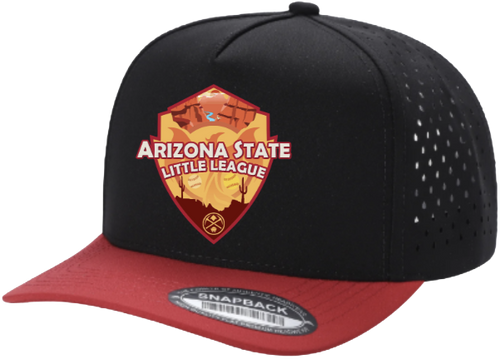 AZ Little League Logo Hat Black with Red Bill
