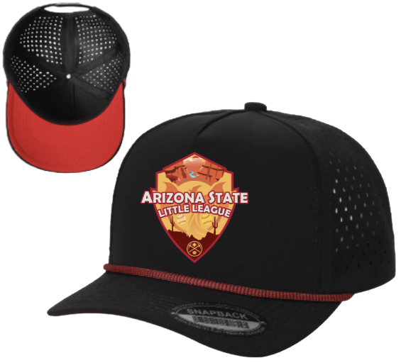 AZ Little League Logo Hat Black with Red Rope