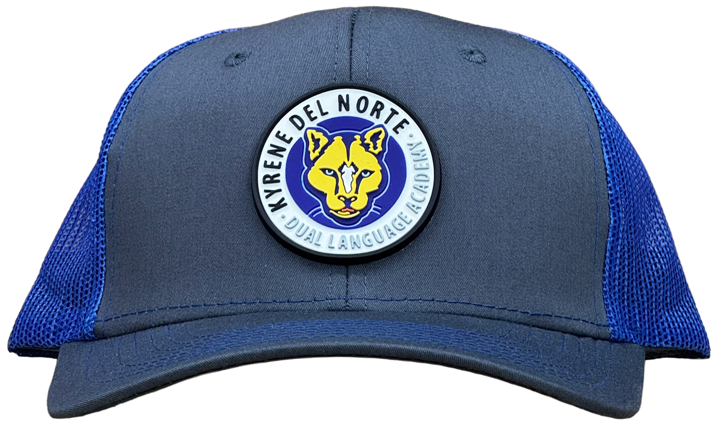 Kyrene Del Norte Dual Language Academy Classic Logo - Trucker Dark Gray and Royal