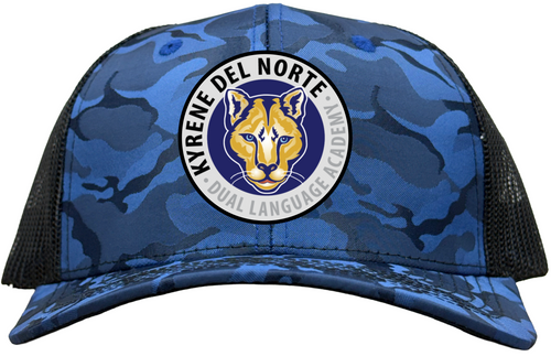 Kyrene Del Norte Dual Language Academy Classic Logo - Trucker Royal Camo and Black