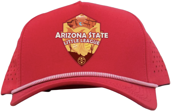 AZ Little League Logo Hat Red with White Rope