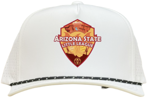 AZ Little League Logo Hat White with Black Rope